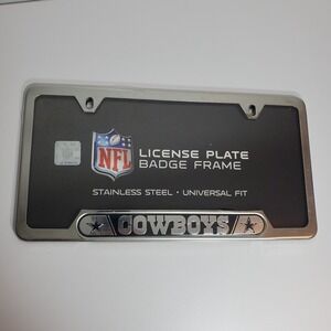 Dallas Cowboys NFL Stainless Steel License Plate Frame Universal Fit